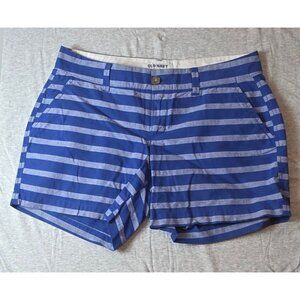 Women's Old Navy Striped Chino Shorts, Blue & White Nautical Pattern. size: 2